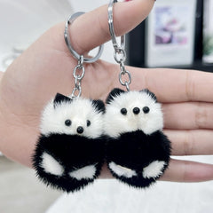 Small Panda Plush Key Chain Pendant School Bag Ornament