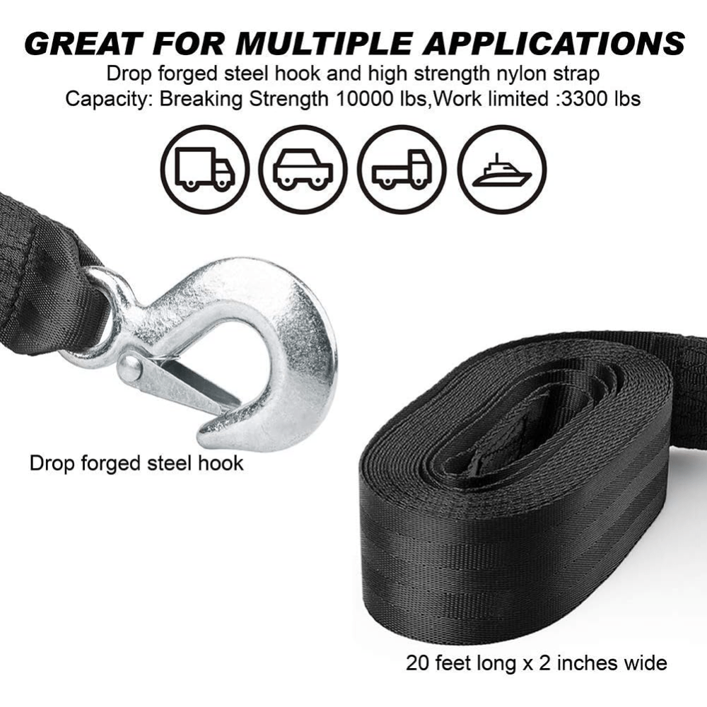 Trailer Winch Strap 5.08x6.1m Heavy Duty 4535.92KG