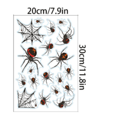 6pcs Halloween Static Window Stickers Haunted House Bat Spider Web