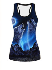 Wolf Print Tank Top & Leggings Set