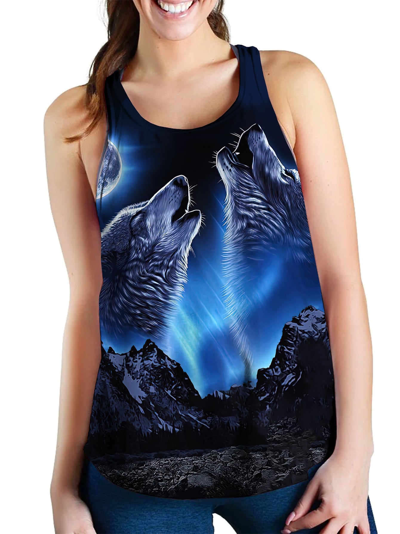 Wolf Print Tank Top & Leggings Set