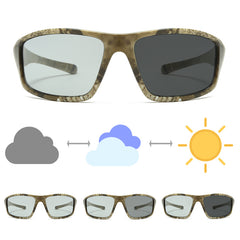 Men's Square Polarized Photochromic Sunglasses UV Protection
