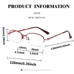 Light Blocking Reading Glasses Oval Semi Rimless Presbyopic Glasses