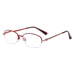 Light Blocking Reading Glasses Oval Semi Rimless Presbyopic Glasses