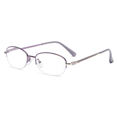 Light Blocking Reading Glasses Oval Semi Rimless Presbyopic Glasses