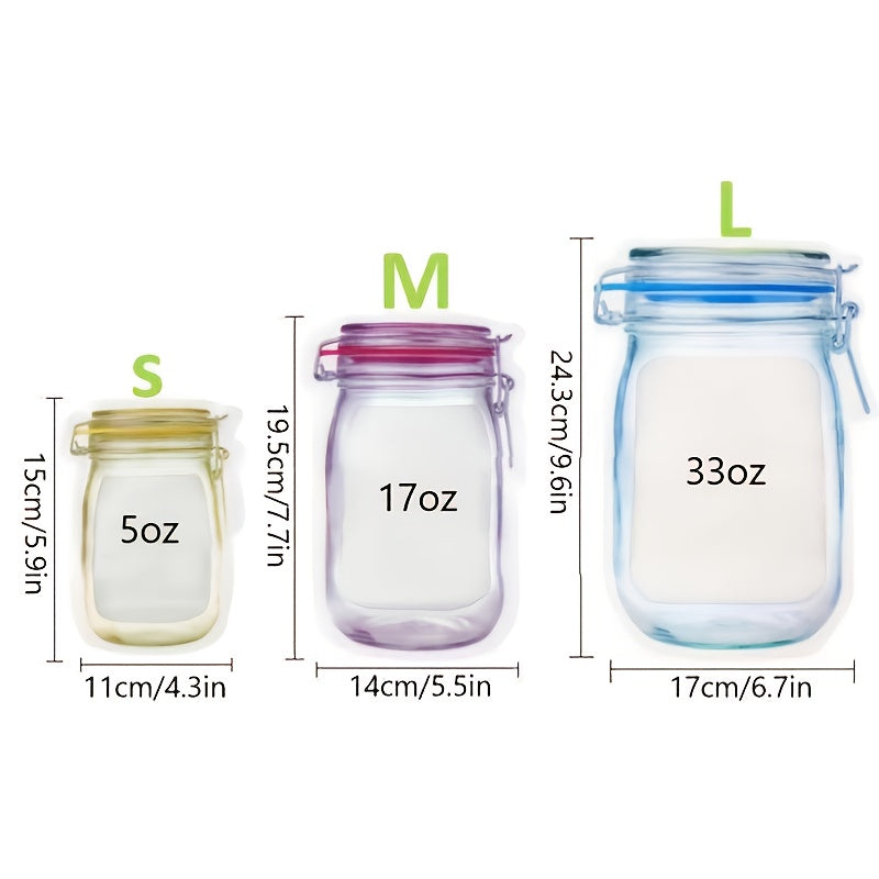 10pcs Anti Odor Reusable Zipper Bags for Fresh Keeping and Freezing