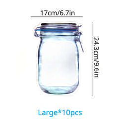 10pcs Anti Odor Reusable Zipper Bags for Fresh Keeping and Freezing
