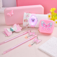 Butterfly LED Glow Watch Set with Coin Purse & Hair Clip