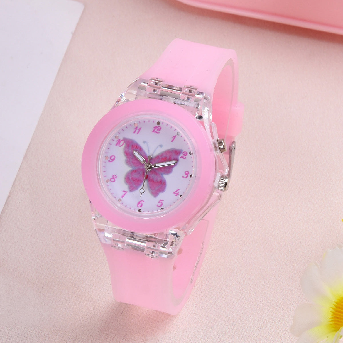 Butterfly LED Glow Watch Set with Coin Purse & Hair Clip