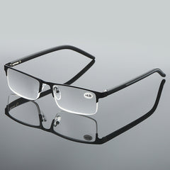 Anti Light Reading Glasses Rectangle Semi Rimless Metal Frame Presbyopic Glasses