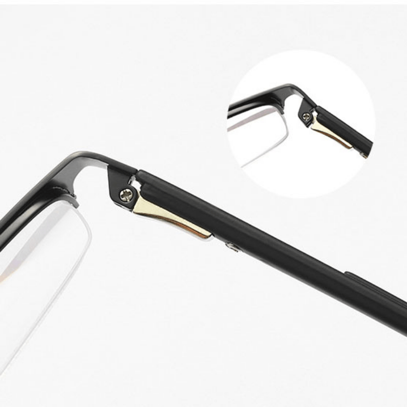 Anti Light Reading Glasses Rectangle Semi Rimless Metal Frame Presbyopic Glasses