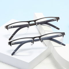Anti Light Reading Glasses Rectangle Semi Rimless Metal Frame Presbyopic Glasses