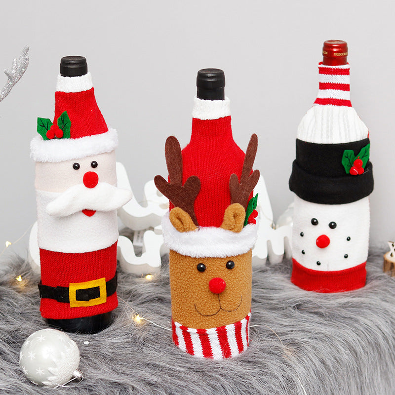 Christmas Doll Wine Bottle Sleeve Party Decoration