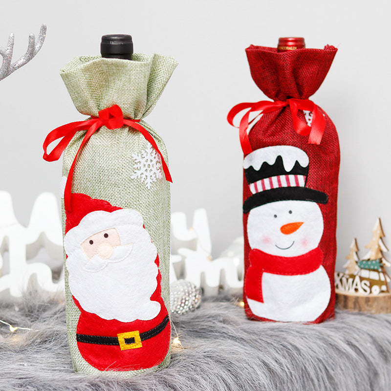Christmas Doll Wine Bottle Sleeve Party Decoration