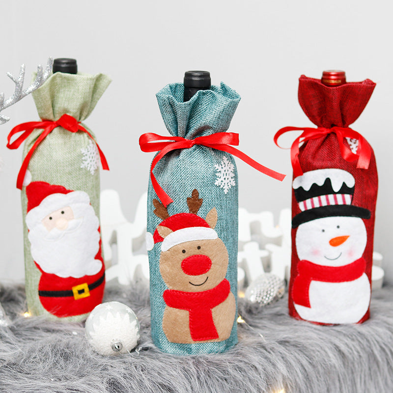 Christmas Doll Wine Bottle Sleeve Party Decoration