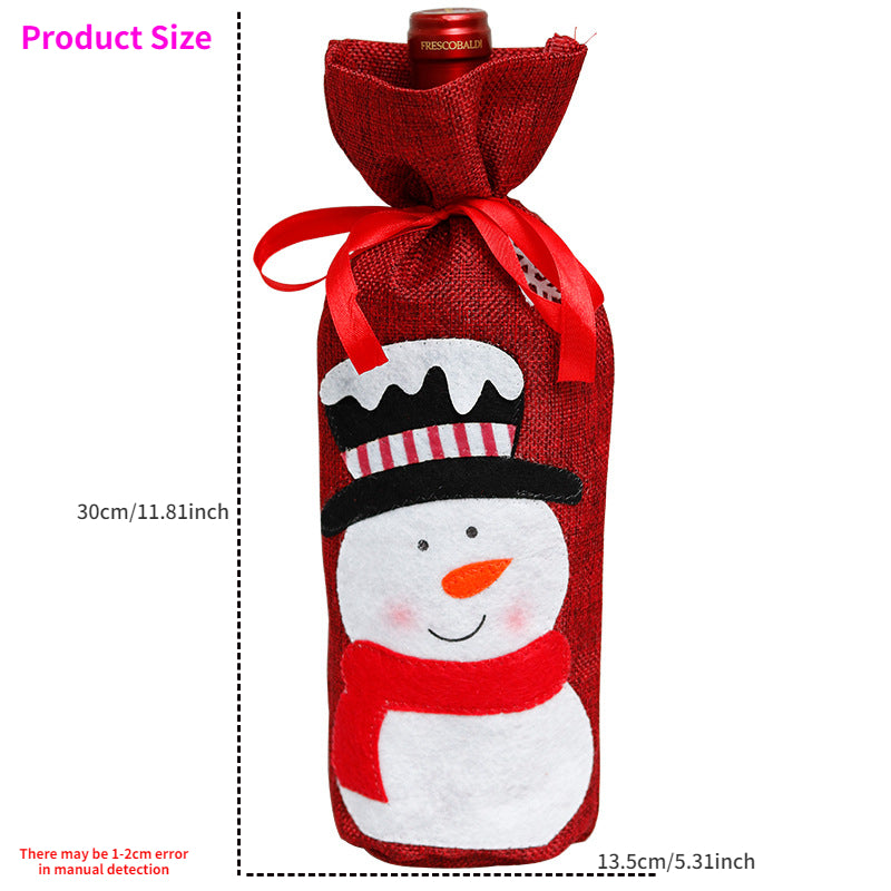 Christmas Doll Wine Bottle Sleeve Party Decoration