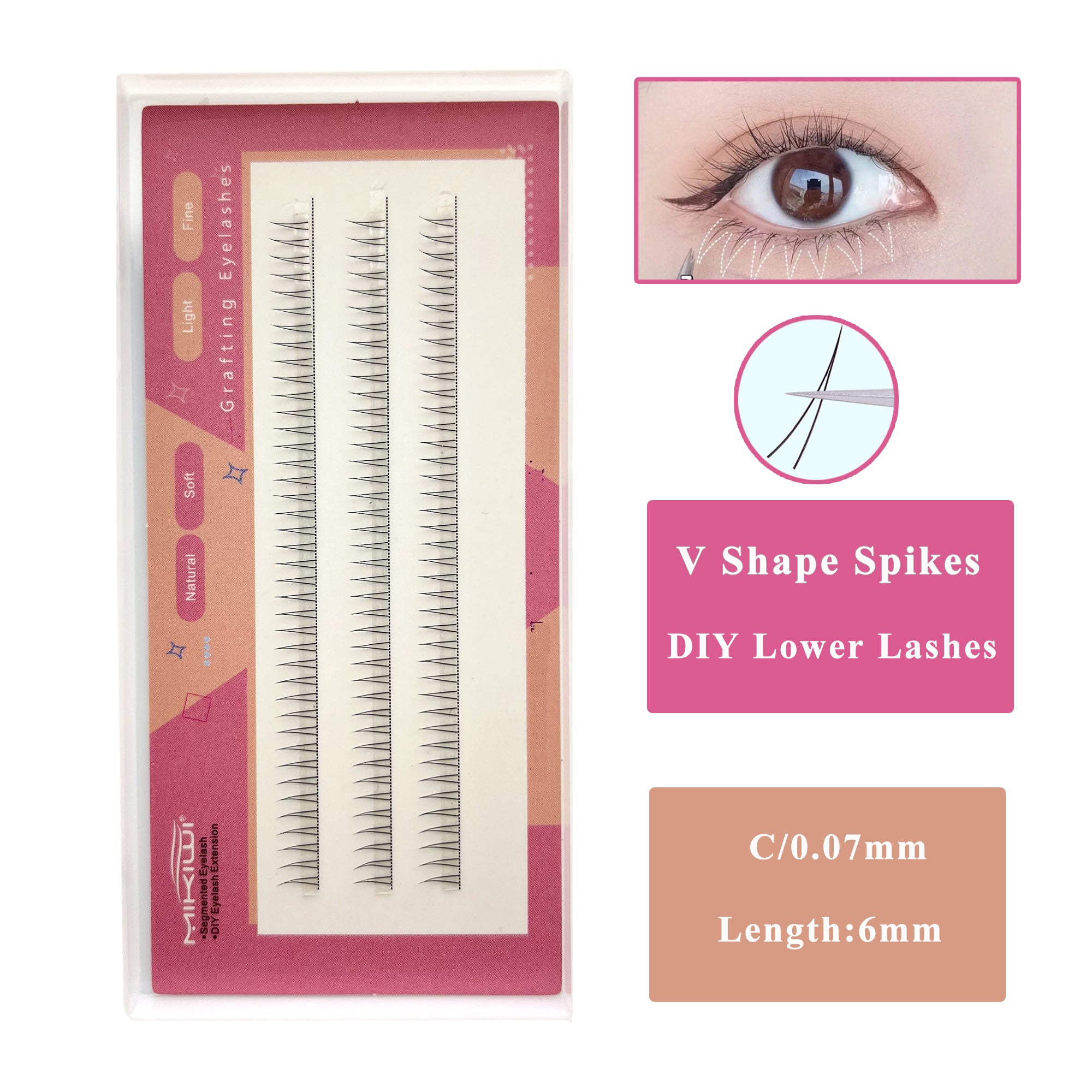 Soft and Natural Japanese Cluster Lashes for DIY Extensions