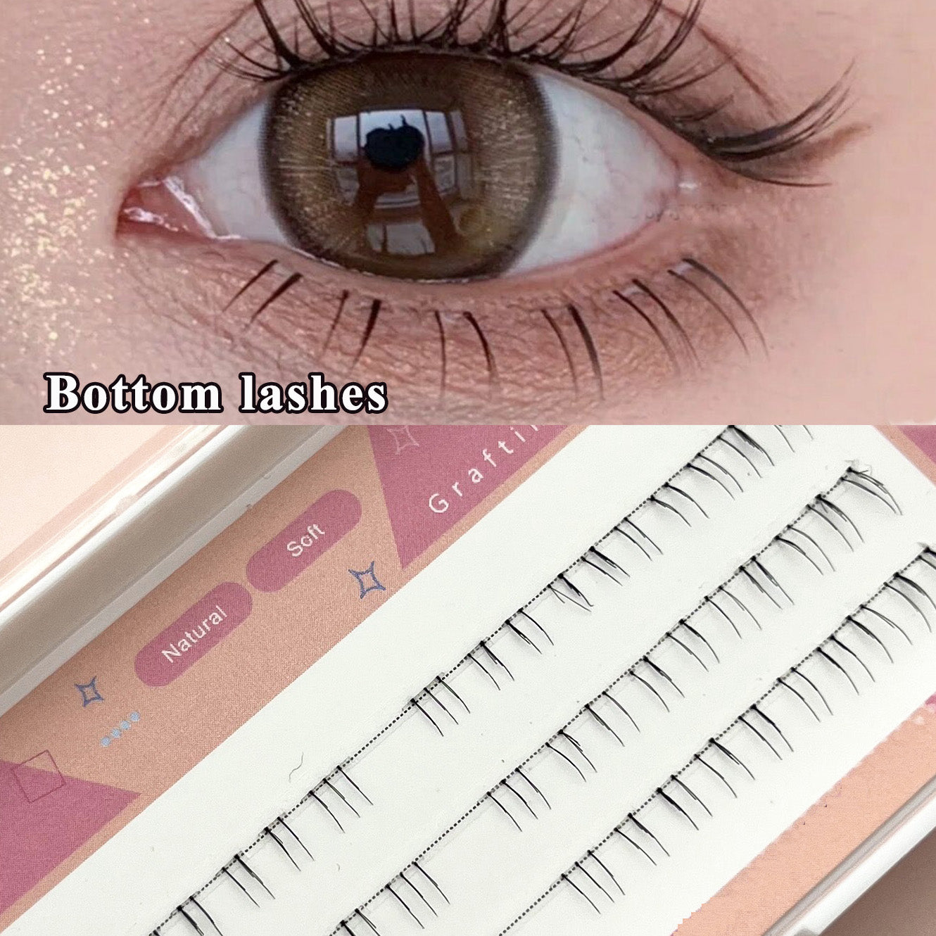 Soft and Natural Japanese Cluster Lashes for DIY Extensions