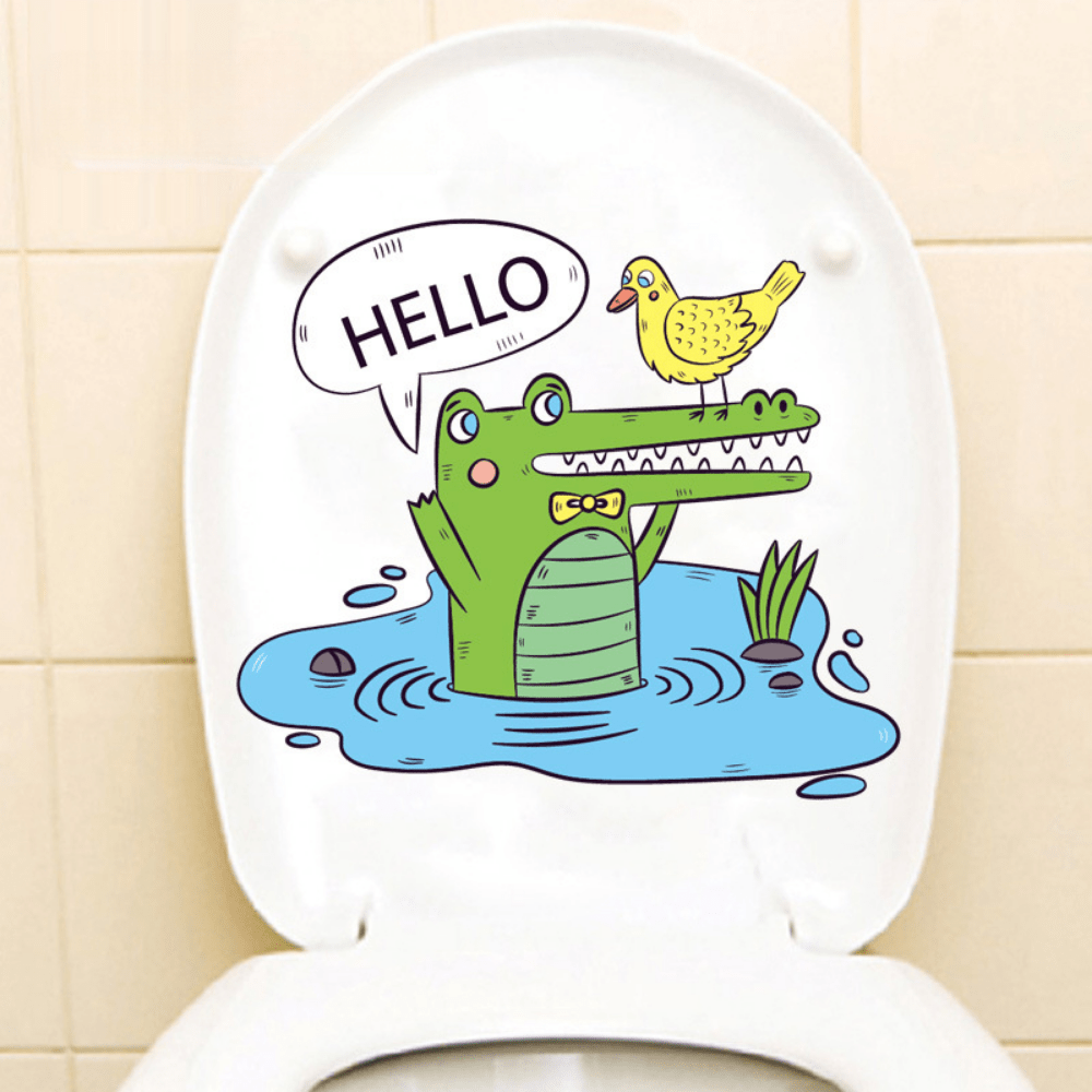 Crocodiles Octopus Fish Bathroom Toilet Wall Stickers Waterproof Tile Stickers
