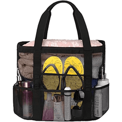 Mesh Clear Pocket Large Capacity Beach Bag Lightweight Storage Bag