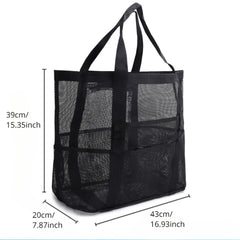 Mesh Clear Pocket Large Capacity Beach Bag Lightweight Storage Bag
