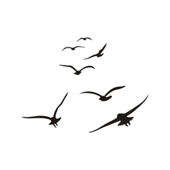 Seagulls Birds Fly Sticker Wall Decor Waterproof
