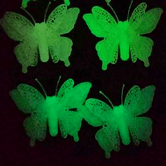 4pcs Luminous Butterfly Wall Stickers 3D Decorative Student Art Decor