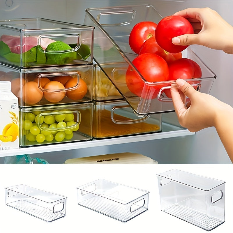 Stackable Refrigerator Storage Box With Handle Kitchen Fruit And Vegetable