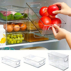 Stackable Refrigerator Storage Box With Handle Kitchen Fruit And Vegetable