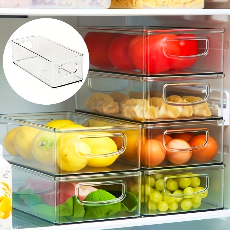 Stackable Refrigerator Storage Box With Handle Kitchen Fruit And Vegetable
