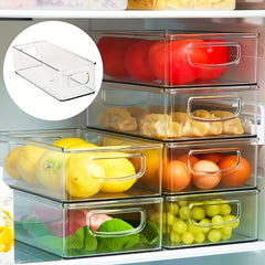 Stackable Refrigerator Storage Box With Handle Kitchen Fruit And Vegetable