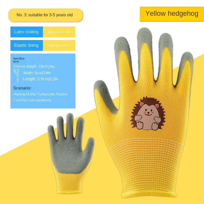 Kids Full Finger Gardening Gloves, Anti-slip & Wear-resistant
