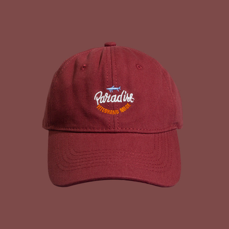 Shark Embroidery Baseball Cap American Casual Sunshade S