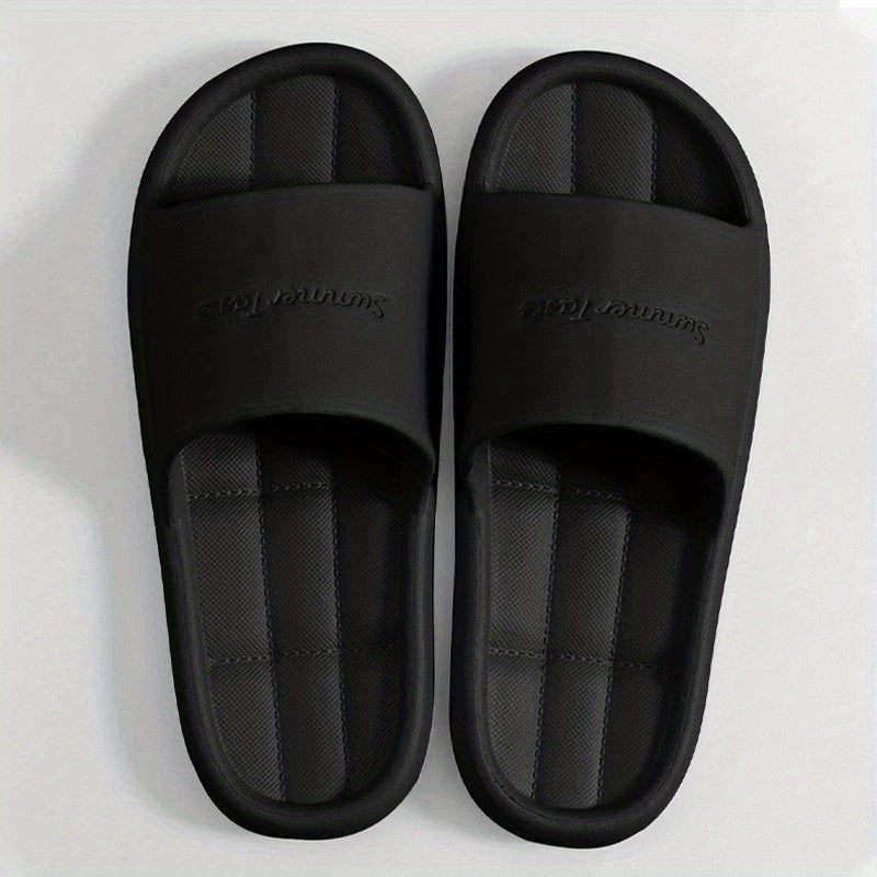 Women's Solid Slippers Casual Open Toe Non Slip Slides Shoes Summer