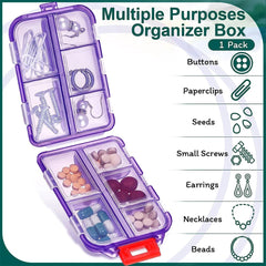 Portable 12 Grid Pill Organizer Daily Vitamin & Medicine Holder Container