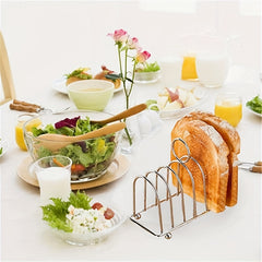 6-Slice Stainless Steel Bread Rack for Restaurant and Home Use