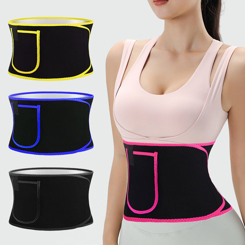 Silver Fabric Waist Protector Sweatband Adjustable Waist Training Fitness Belt