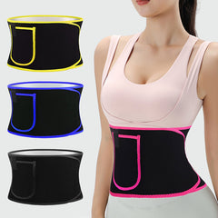 Silver Fabric Waist Protector Sweatband Adjustable Waist Training Fitness Belt