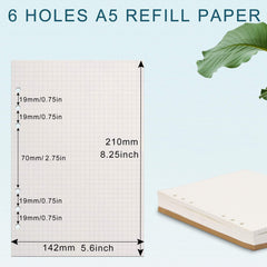A5 Filler Paper 90 Pages 100GSM 6 Ring Loose Leaf Paper