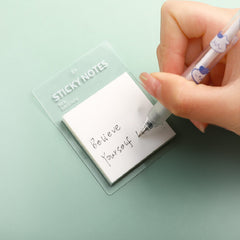 50 Sheets Transparent Sticky Notes, Clean Removal, Practical