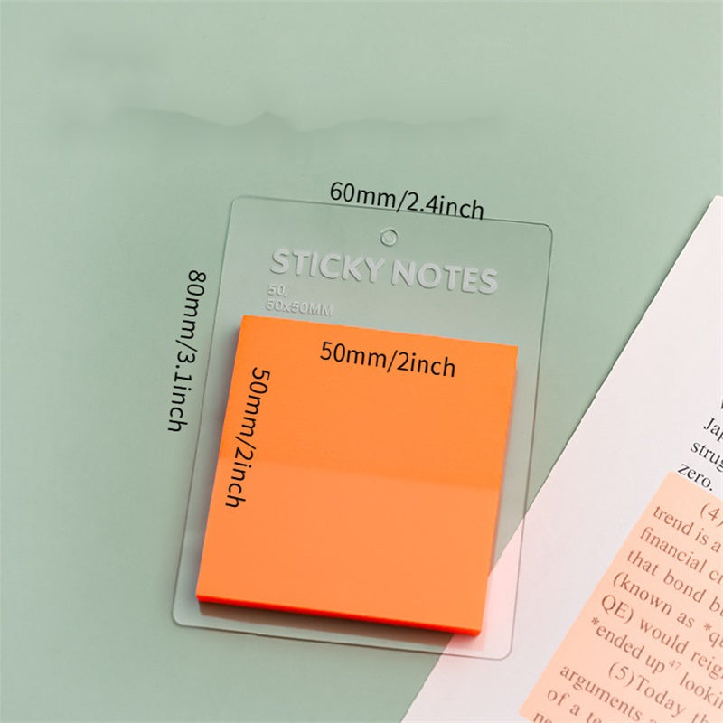 50 Sheets Transparent Sticky Notes, Clean Removal, Practical