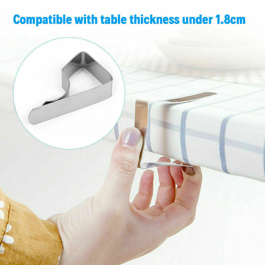 24Pcs Stainless Steel Tablecloth Clamps Table Cloth Clips Holder Clip