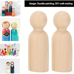 6 Wooden Peg Doll Bodies for DIY Crafts & Angel Doll Making