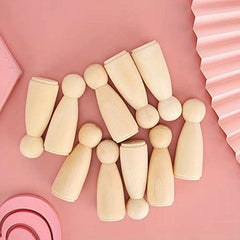 6 Wooden Peg Doll Bodies for DIY Crafts & Angel Doll Making