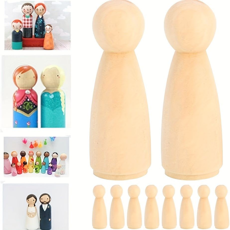 6 Wooden Peg Doll Bodies for DIY Crafts & Angel Doll Making