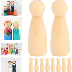 6 Wooden Peg Doll Bodies for DIY Crafts & Angel Doll Making