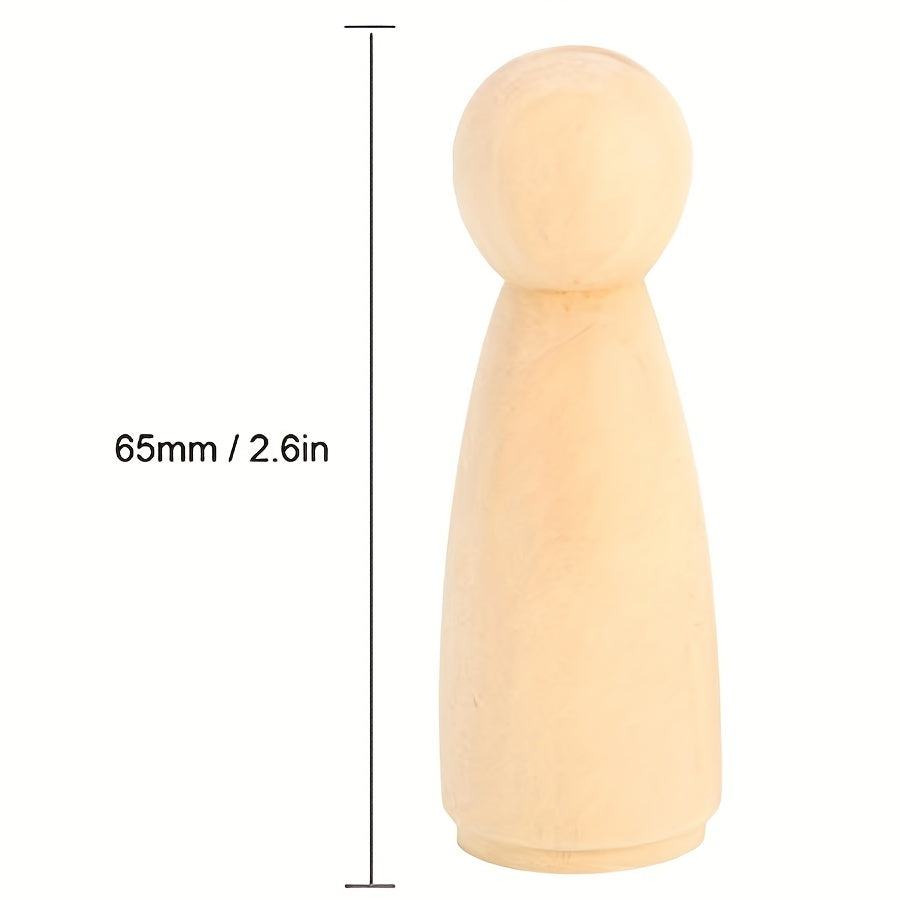 6 Wooden Peg Doll Bodies for DIY Crafts & Angel Doll Making