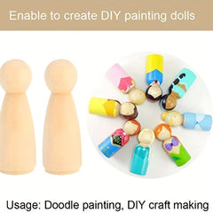 6 Wooden Peg Doll Bodies for DIY Crafts & Angel Doll Making