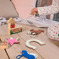 36pcs Wooden Horseshoe Ornaments for DIY Home Decorations & Parties