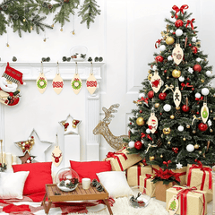 Christmas Light Bulb Wooden Sheets DIY Blank Hanging Decoration Painting